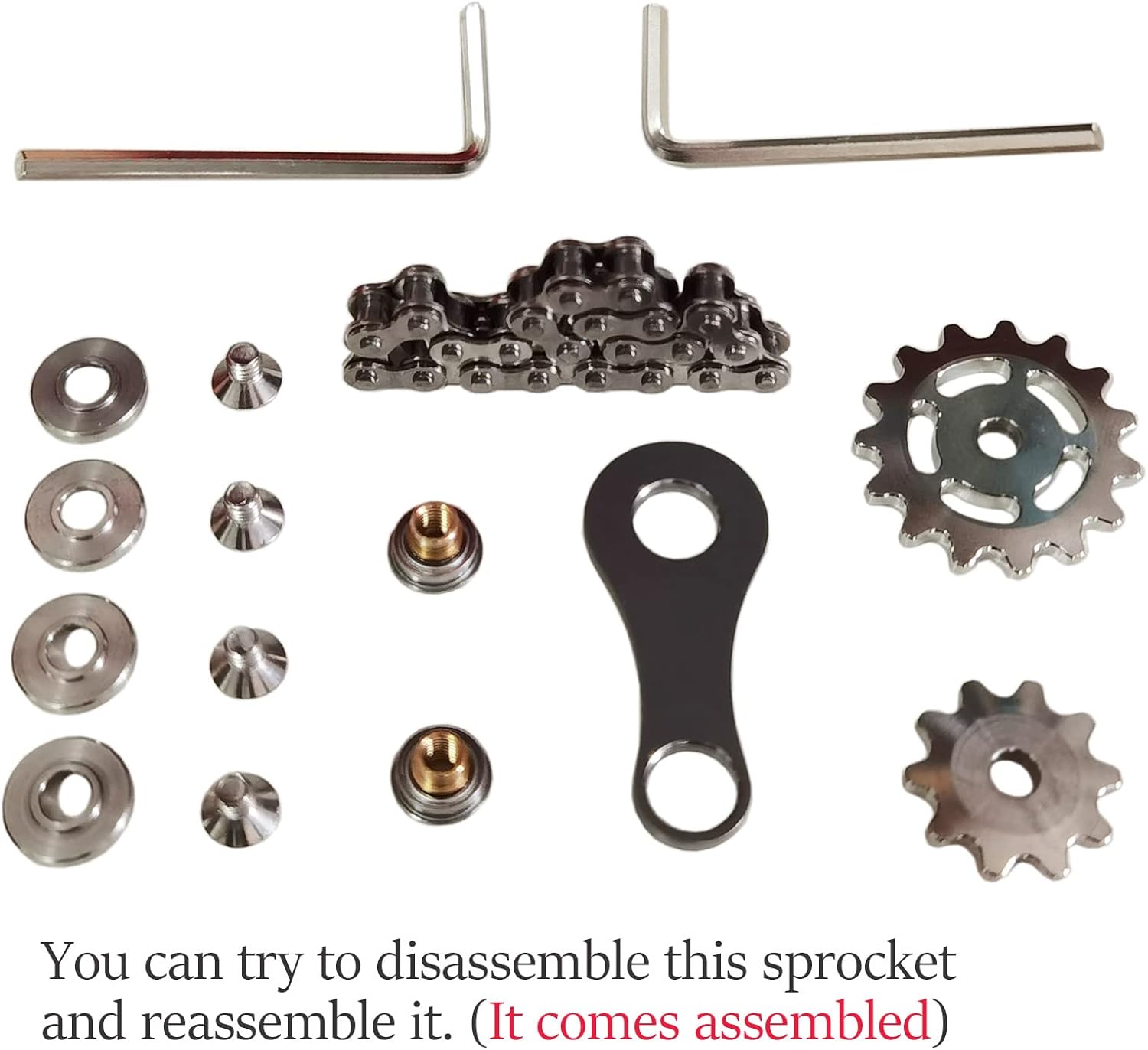 Sprocket Fidgets Chain Stainless Steel Fidget Cube Gears Linkage Bike Chain Novelty Fidget Block
