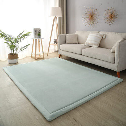 Loartee Nursery Rug Coral Velvet Crawling Rugs Mat Area Rugs Play Crawling Mat(6'7"x9'2", Light