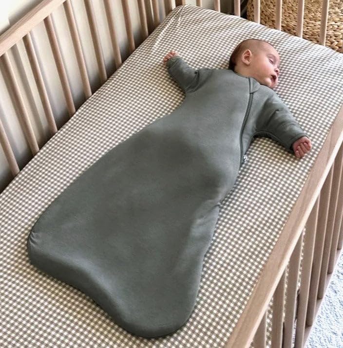 GUNAMUNA Long-Sleeve Transitional Swaddle Sleep Bag 1.0 TOG – Soothes Infants 3-6 Months, Easy