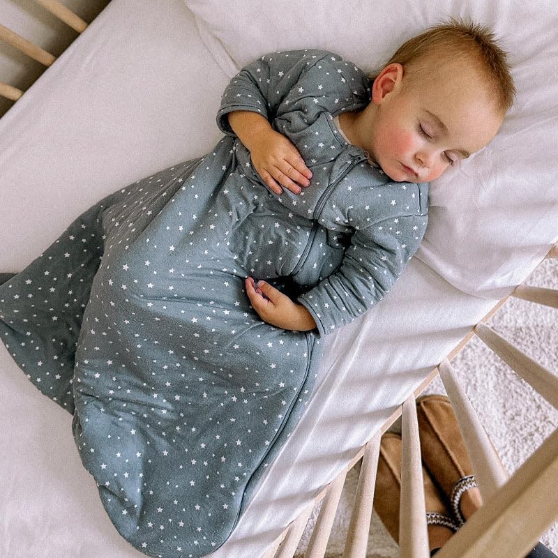 GUNAMUNA Unisex Long-Sleeve Sleep Sack, Wearable Sleep Bag for Babies and Toddlers, Soft Rayon, 1.0