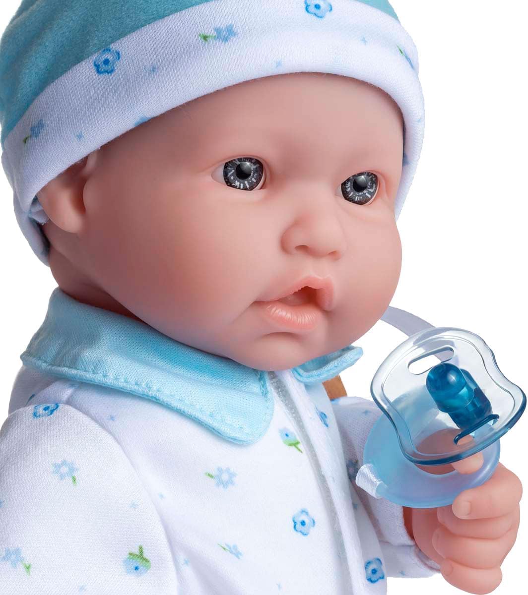 JC Toys, La Baby 16-inch Blue Washable Soft Body Boy Baby Doll with Accessories - For Children 12