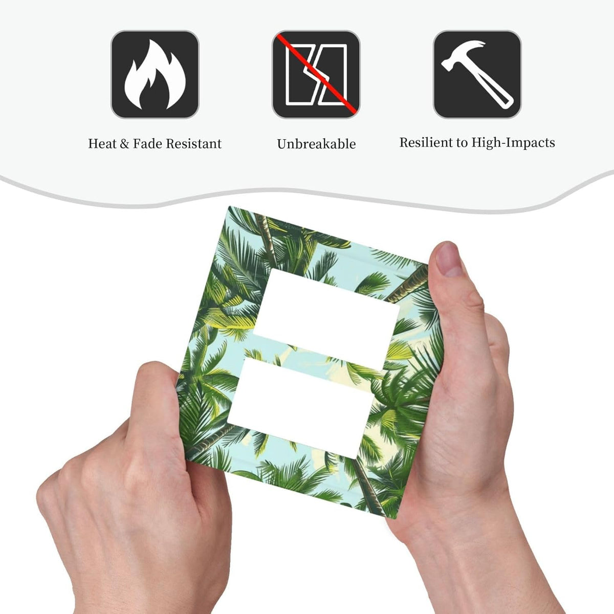 Summer Sky Coconut Palms Trees Green Plants Leaf Decorative Outlet Covers 2 Gang Double GFCI Rocker