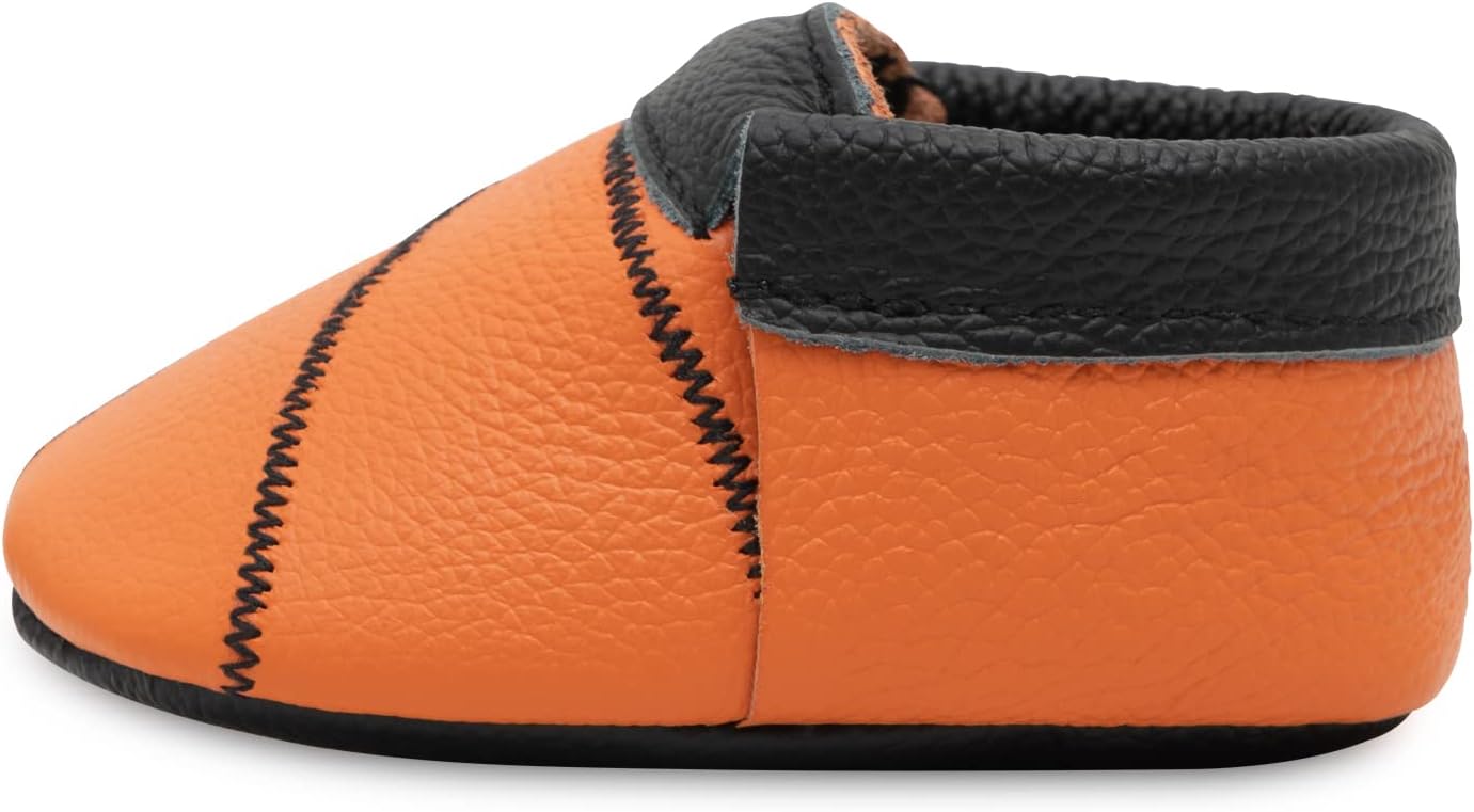 BirdRock Baby Fringeless Moccasins - Genuine Leather Boys and Girls Shoes for Newborns, Infants