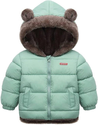 Fairy Baby Infant Baby Winter Coat Cute Teddy Bear Hooded Jacket Warm Fleece Outerwear Windproof