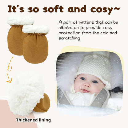 Cute Baby Mittens Newborn, No Scratch Baby Boy Mittens, Baby Girl Hat Gloves for Toddlers, Infant