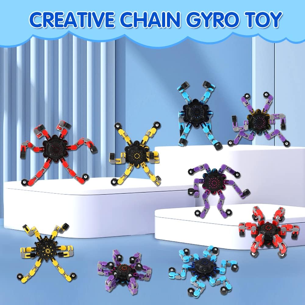 16 Pack Fidget Spinners Deformable Stress Relief Sensory Toy Robot Spinner DIY Mechanical Spiral