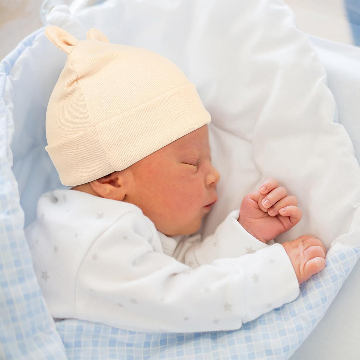 DRESHOW BQUBO 4 Pieces Baby Beanie Newborn Toddler Soft Cute Knit Hat Hospital Hats for Baby Boys