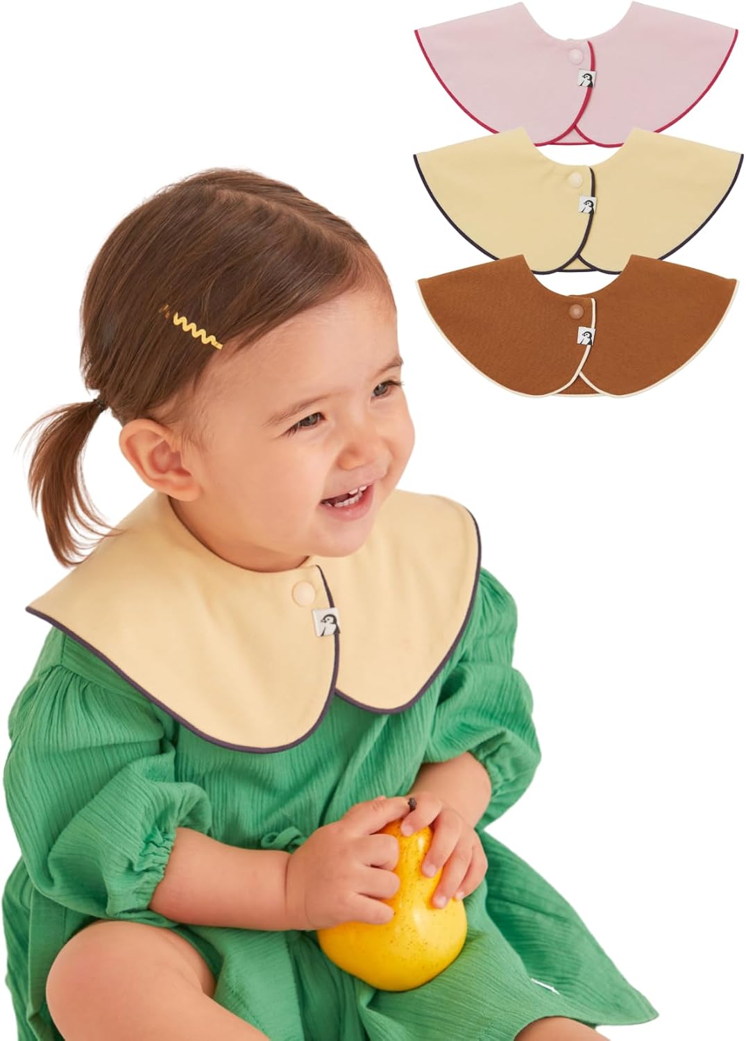 Konny Baby Bibs 5-Pack, 360 ° Rotate, Soft and Absorbent Bandana Drooling for Boys Girls baby