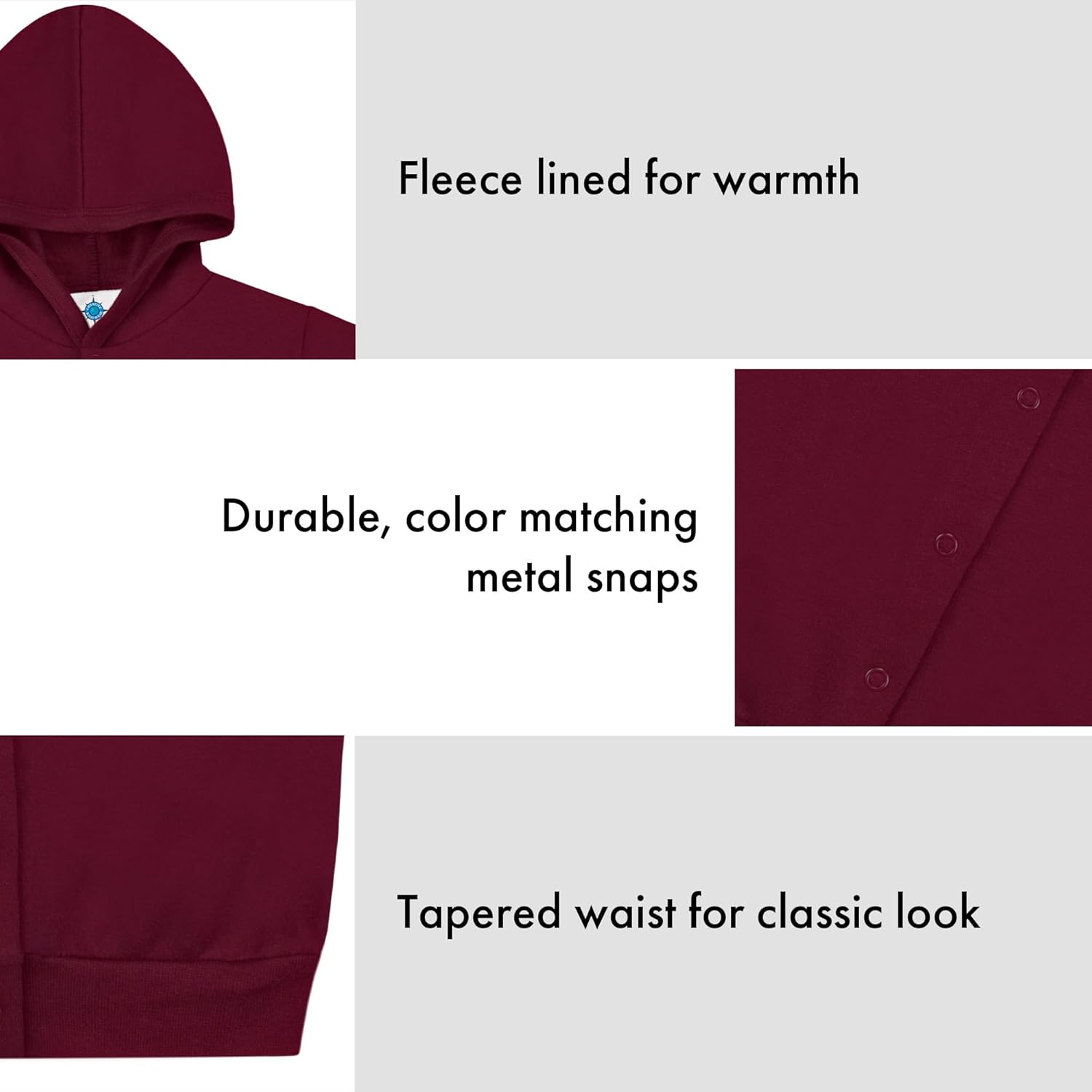Creative Knitwear College Baby Snap Hooded Jacket - Team Logo, Multiple Colors, for Boys & Girls