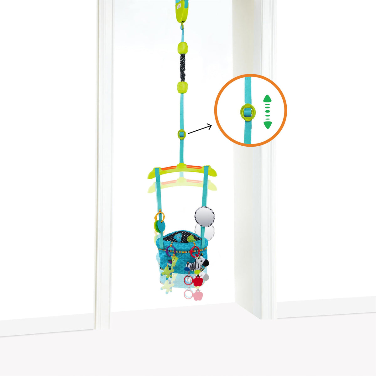 Bright Starts Bounce 'n Spring Deluxe Door Jumper for Baby with Adjustable Strap, 6 Months and Up