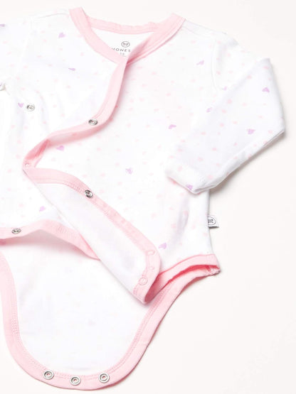 HonestBaby unisex-baby 3-pack Long Sleeve Side-snap Kimono Bodysuits Organic Cotton for Infant Baby