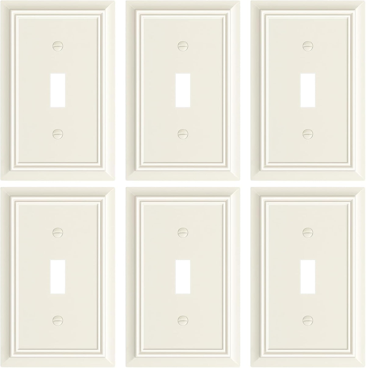 6-Pack Single Toggle Light Switch Cover Plate, Durable Natural Bamboo Fiber Decorative Switch Plate