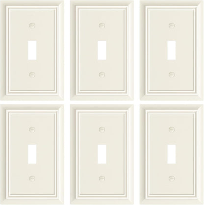 6-Pack Single Toggle Light Switch Cover Plate, Durable Natural Bamboo Fiber Decorative Switch Plate