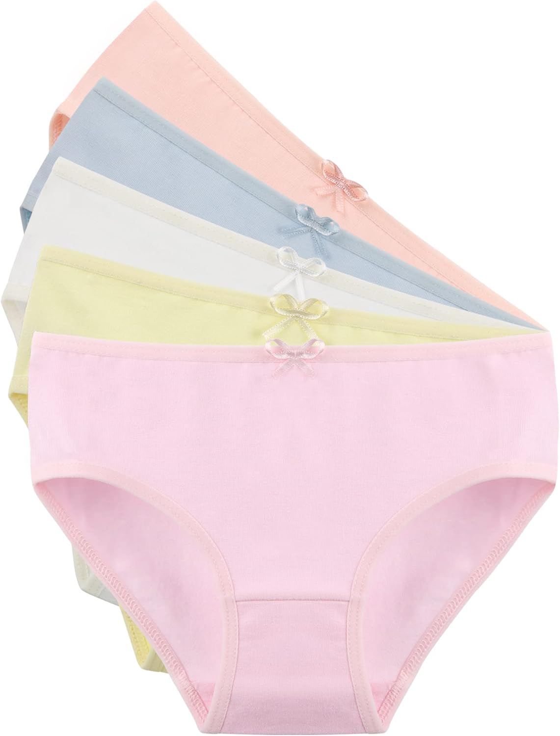 Donella Girls' Soft Cotton Underwear - Kids Bikini Brief Panties for Girls and Toddlers 5-Pack
