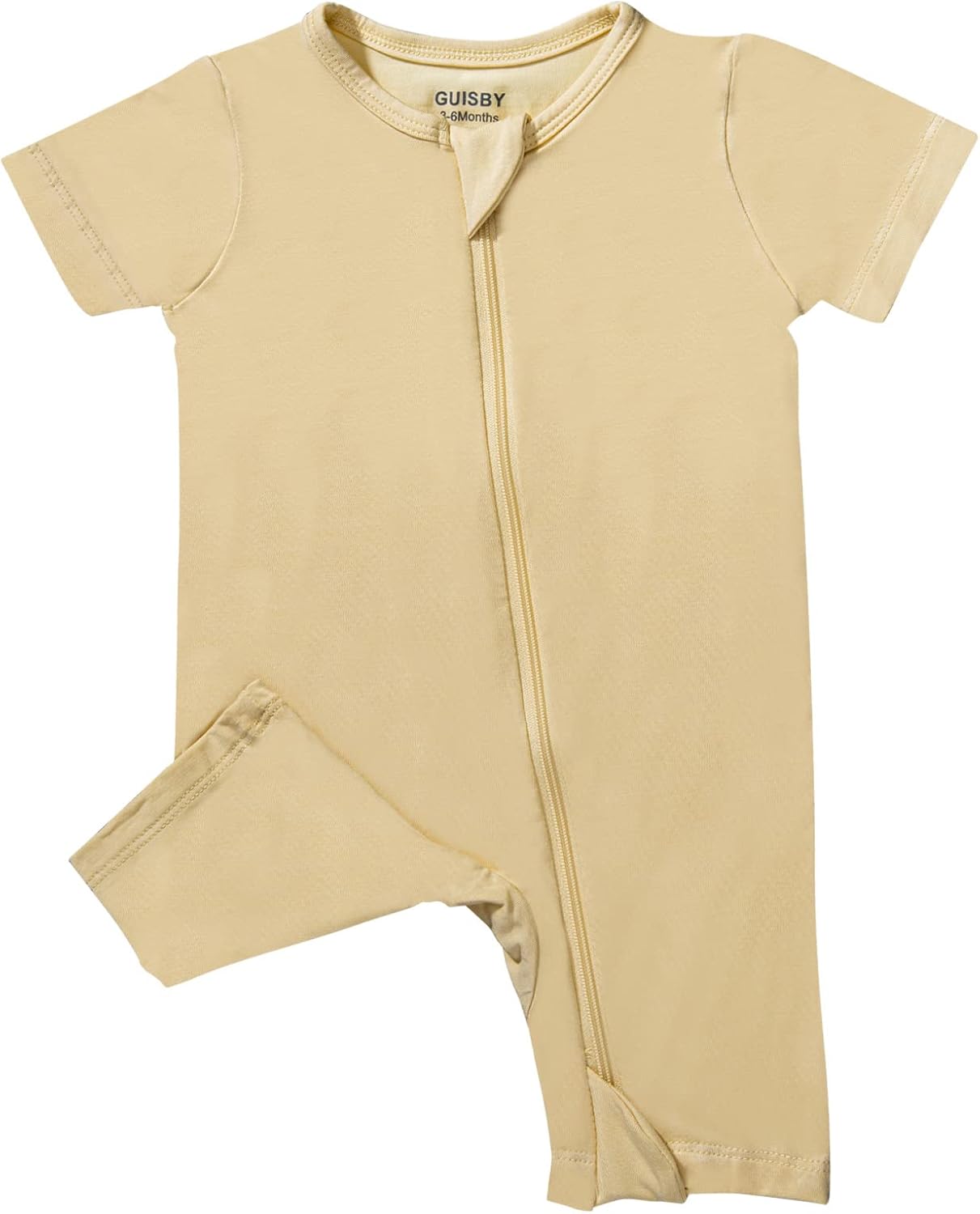 GUISBY Rayon made from bamboo Baby Pajamas Short Sleeve Footless Rompers 2 Way Zipper Sleeper for