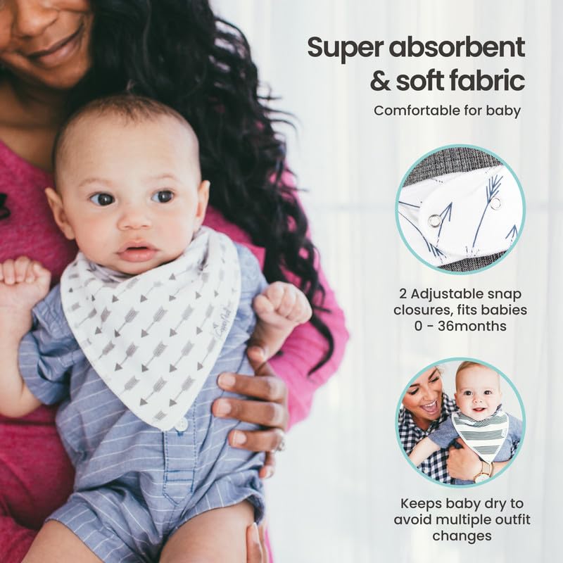 Copper Pearl 6 Pack Soft Cotton Baby Bibs for Drooling and Teething, Absorbent Drool Bibs for Baby