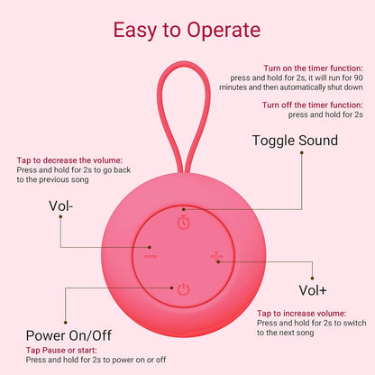 Portable Baby Sound Machine [White Noise for Babies Kids Adults][Sleep Soother][Timer Function][12