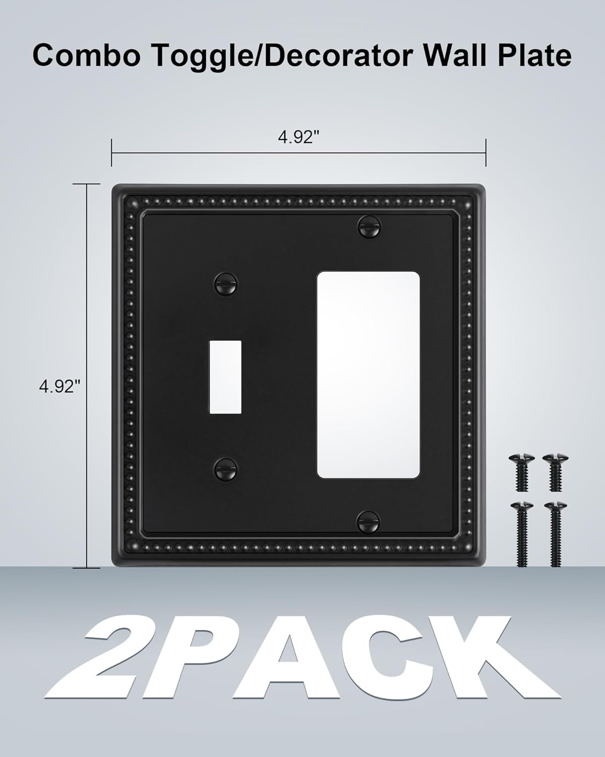 2-Pack Combo Toggle/Decorator Light Switch Cover Plate, Pearls Decorative Electrical Outlet Covers