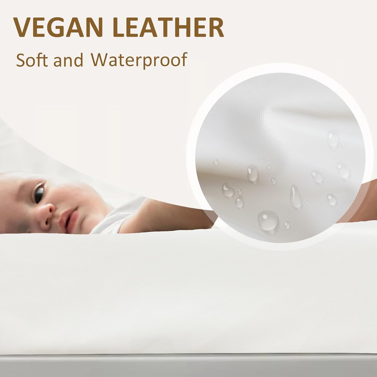 Owlowla Changing Pad Cover,Waterproof Changing Pad Covers-Soft Leather Diaper Changing Table