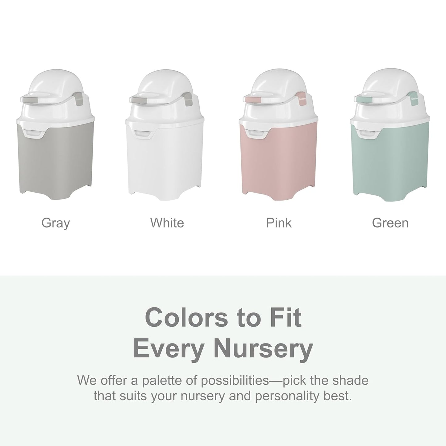 Foundations Mini Diaper Pail with Airtight Lid - Durable & Odorless Diaper Disposal, Large