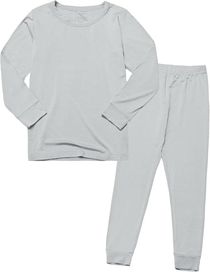 BABY 2T-10Y Toddler Kids Girls Boys Soft Comfy Viscose 2pcs Set Long Sleeve Plain Shirts and Pants