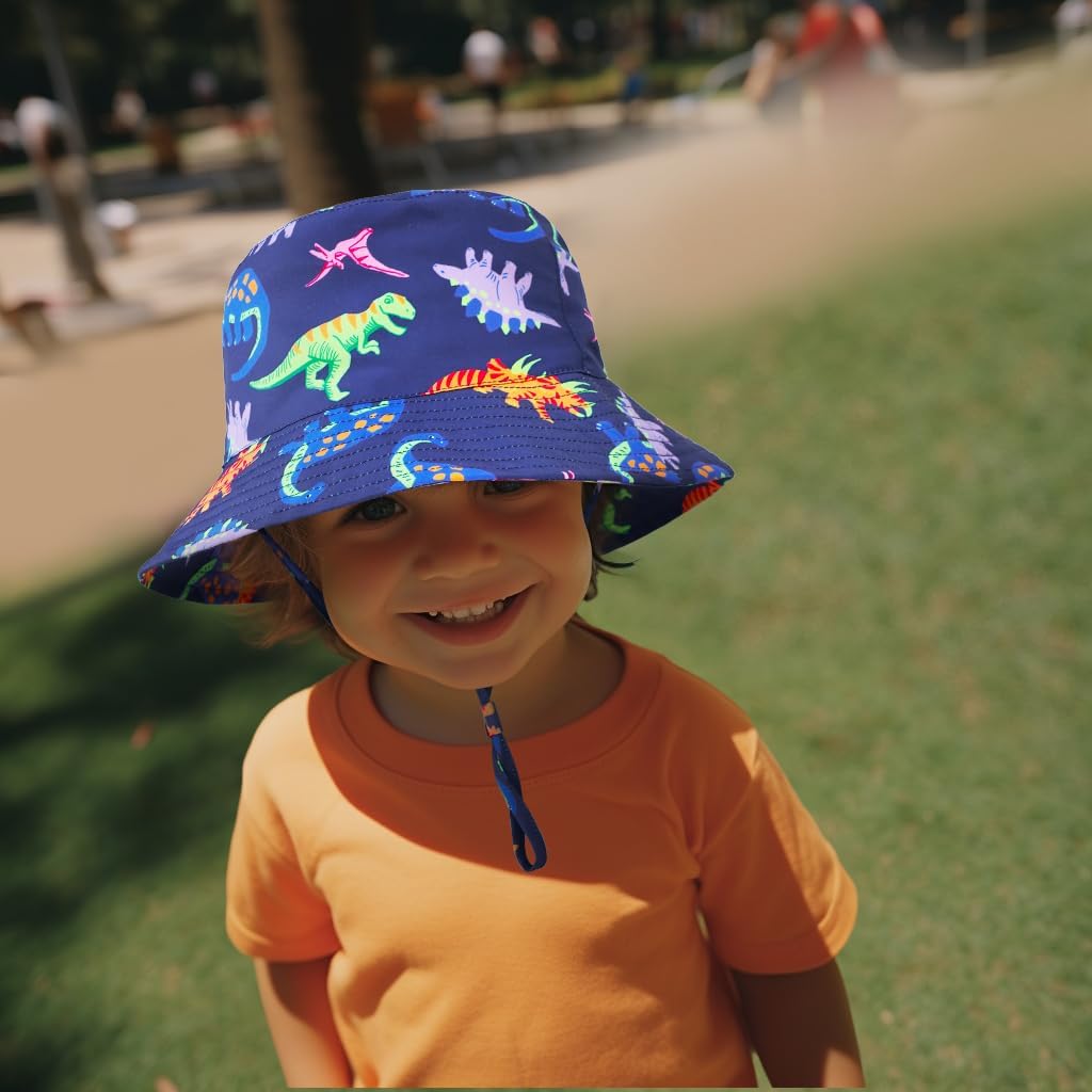 Baby Sun Hat 0-6 Years Toddler Boys Girls Adjustable Bucket Hats Kids Bucket Hats UPF 50+ Wide Brim