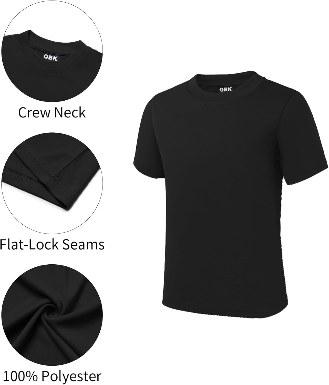 QBK 2T to Youth Neon Shirt Kids UPF 50+ Dry Fit Athletic Short Sleeve Rash Guard T Shirts for Boys