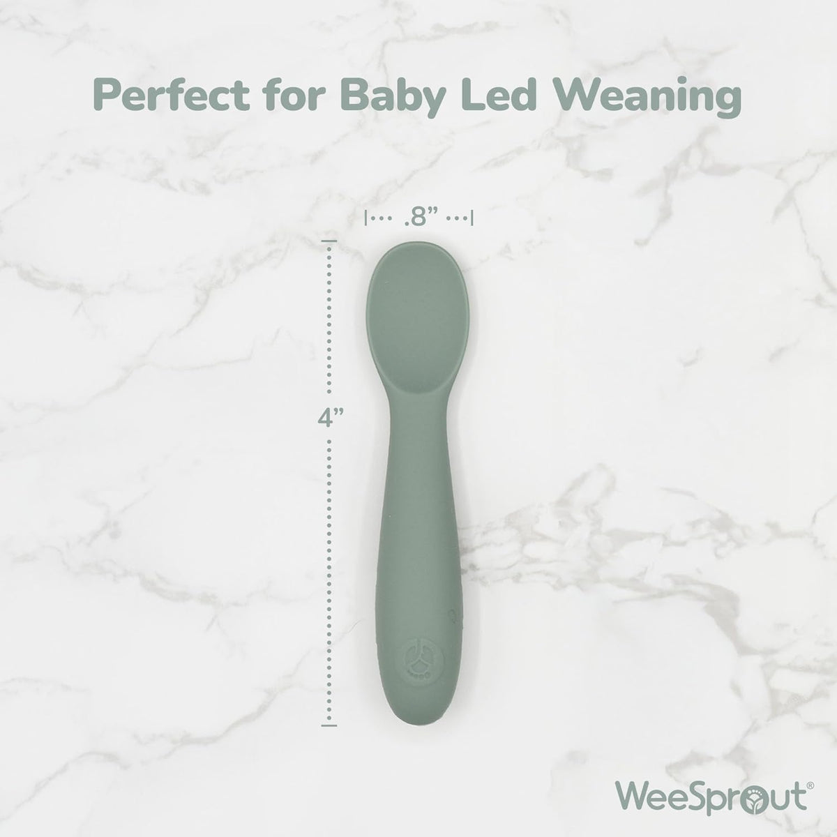 WeeSprout Baby Spoons for Self Feeding 6 Months +, Soft & Durable Silicone Utensils for Sensitive