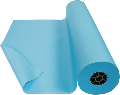 Colorations Arts and Crafts Paper Roll - 36" x 1000', Sky Blue, Dual Surface, Markers, Finger