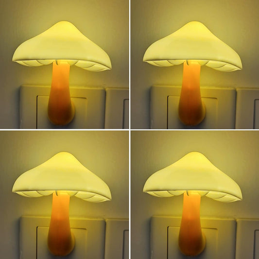 AUSAYE 4 Pack Plug in Night Light, Mushroom Light LED Nightlights for Kids, Adults, Bedroom