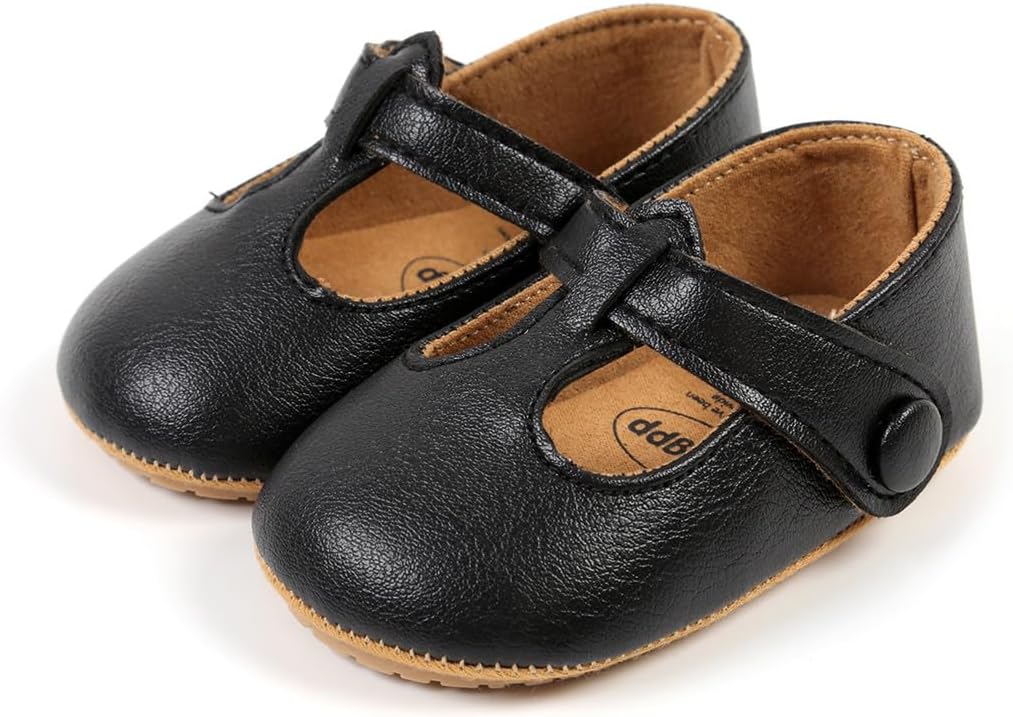 Baby Shoes Mary Jane Flats Non Slip Soft Sole Infant Toddler Sneakers First Walkers Party Christmas