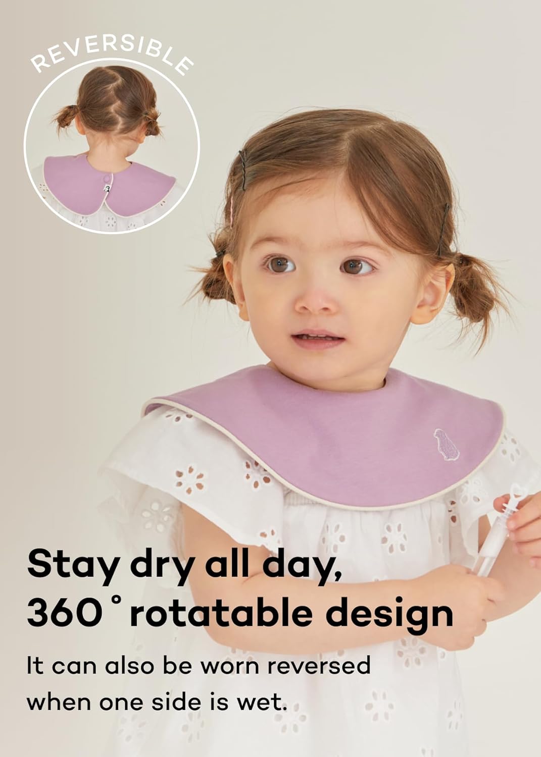 Konny Baby Bibs 5-Pack, 360 ° Rotate, Soft and Absorbent Bandana Drooling for Boys Girls baby