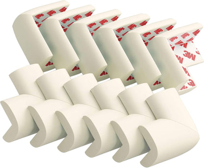 12 Pack Corner Protector Baby Proofing Edge and Corner Guards, Soft Safety Pre-Taped Rubber Foam
