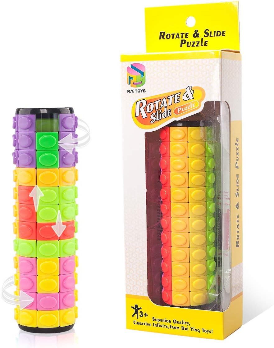 R.Y.TOYS Rotate and Slide Puzzle-Design Patent,Fidget Toys(Restore/Create) 8 Colors,12