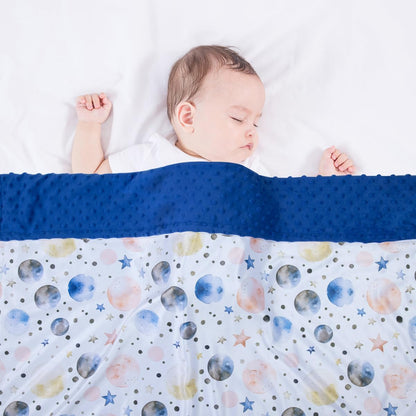 Baby Blankets for Unisex Boys Girls, Super Soft Nursery Minky Blankets, 30 x 40 inch Outer Space