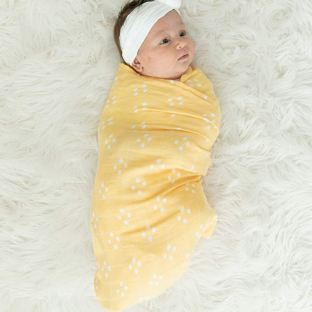 GRACED SOFT LUXURIES Premium Muslin Baby Swaddle Blankets 2 Pack | Large 47 x 47 inch | 100% Cotton
