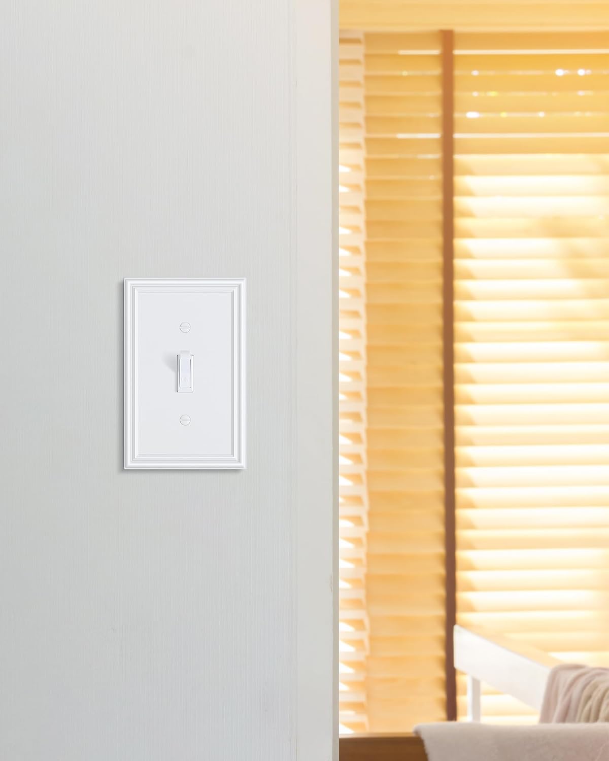 6-Pack Single Toggle Light Switch Cover Plate, Durable Solid Zinc Alloy Decorative Switch Plate