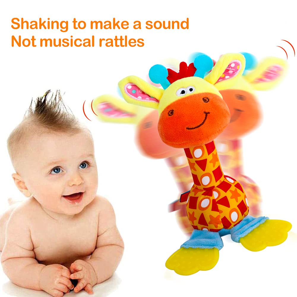 HUADADA Baby Soft Rattles Shaker, Infant Developmental Hand Grip Toys, Sensory Learning Toys with
