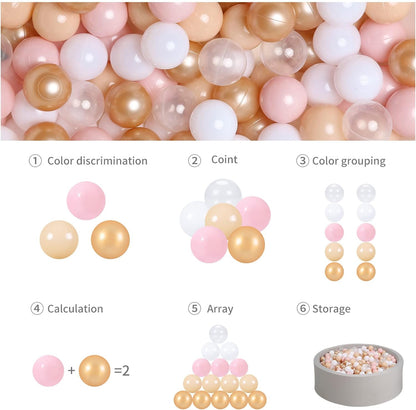 GOGOSO Ball Pits Balls for Toddlers Pack of 50 100 200 Plastics Shape Ball Non-Phthalate Non-BPA