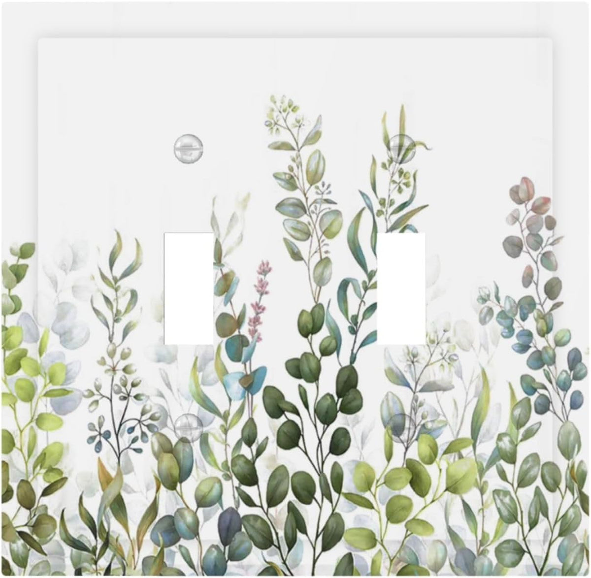 Green Eucalyptus Leaf Plant Herbs Springnature Decorative Switch Plates 2 Gang Double Toggle Outlet