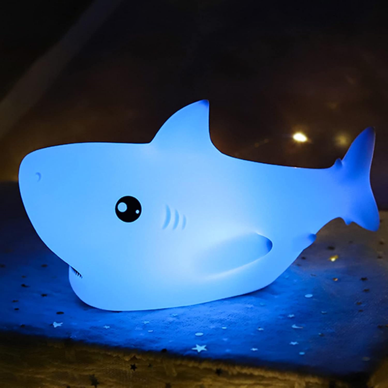 ZKLiLi Shark Night Light for Kid,Rechargeable Cute Squishy Lamp for Boys Girls Christmas Gifts