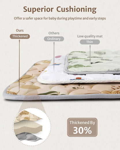 Blissful Diary Baby Play Mats for Floor, 71x59 Inch Extra Thicker & Large Soft Cushioning Foam