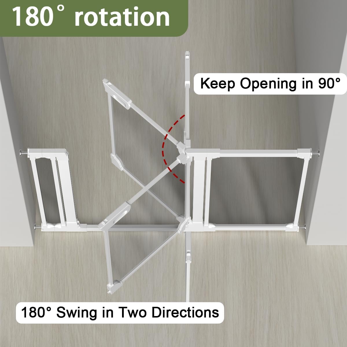 Clear Baby Safety Gate for Stairs,29"-48" Wide, 30" Tall Pressure Mounted Acrylic Pet Gate, Easy