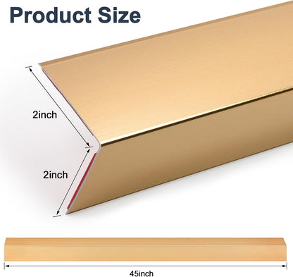 4PCS 45" Aluminum Metal Corner Protectors, Self Adhesive Corner Guards, Metal Wall Edge Protector