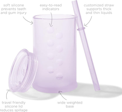 Olababy Clear View Silicone Training Cup with Straw Lid | Toddler Sippy Trainer 12mo+ | Unbreakable