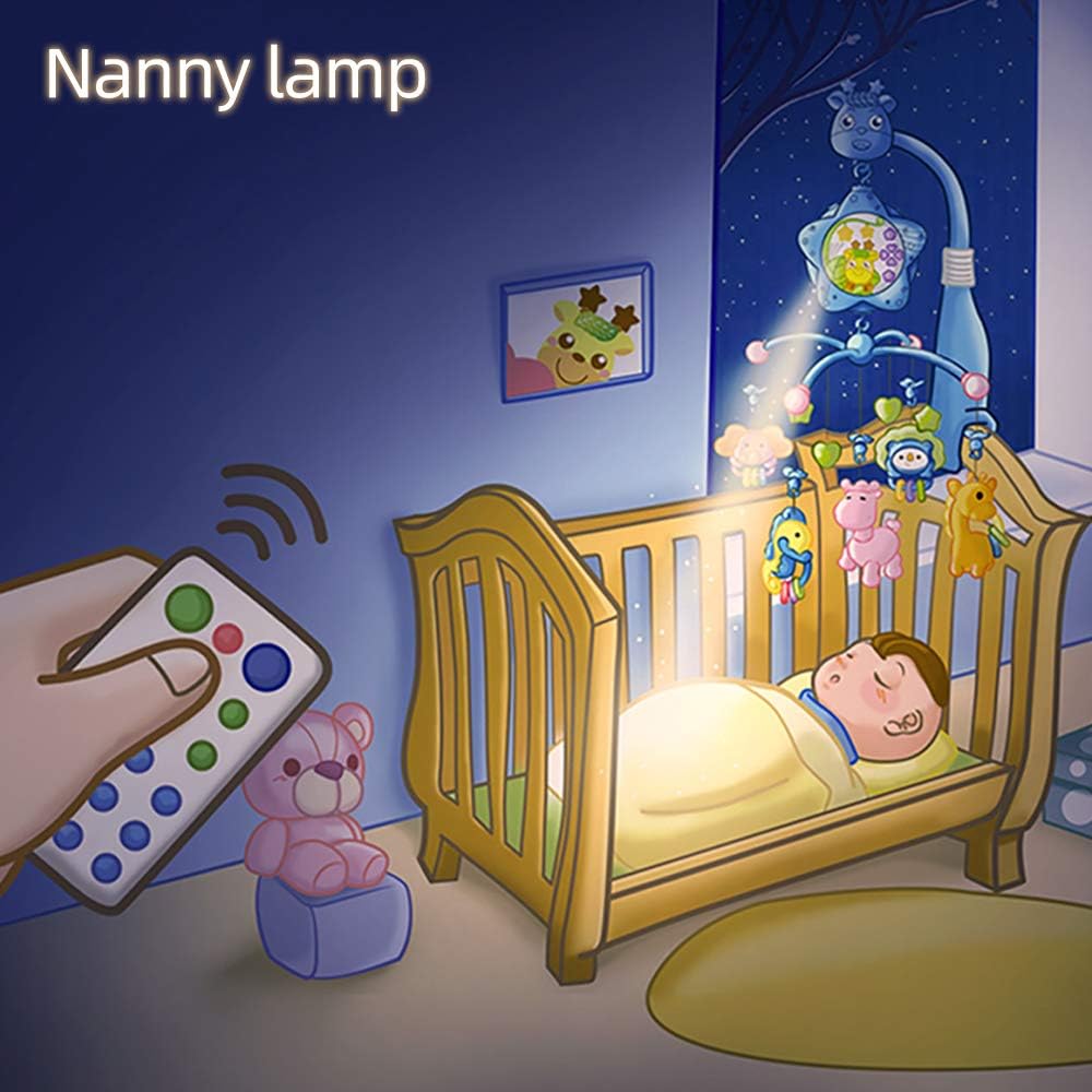 Baby Mobile for Crib with Musicial and Lights, Remote and Projection. Pack and Play Toys for Ages