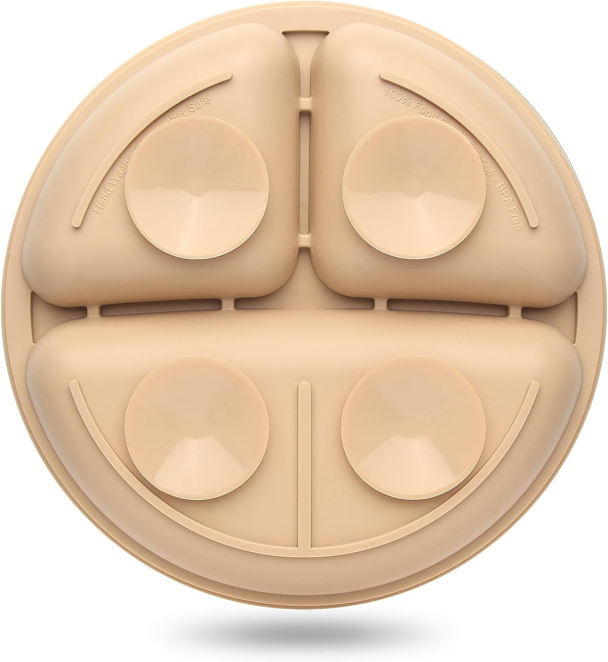 Toddler Plates 3 Pack, Divided Suction Plates for Baby, 100% Food Grade Silicone Baby Plates