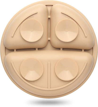Toddler Plates 3 Pack, Divided Suction Plates for Baby, 100% Food Grade Silicone Baby Plates