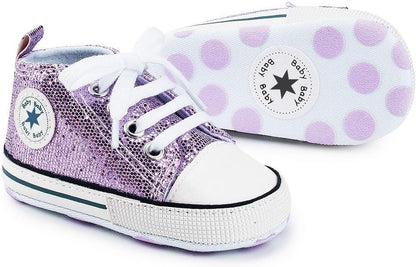 Unisex Baby Girls Boys Canvas High-top Shoes, Newborn Infant Anti-Slip Soft Sole Frist Walking