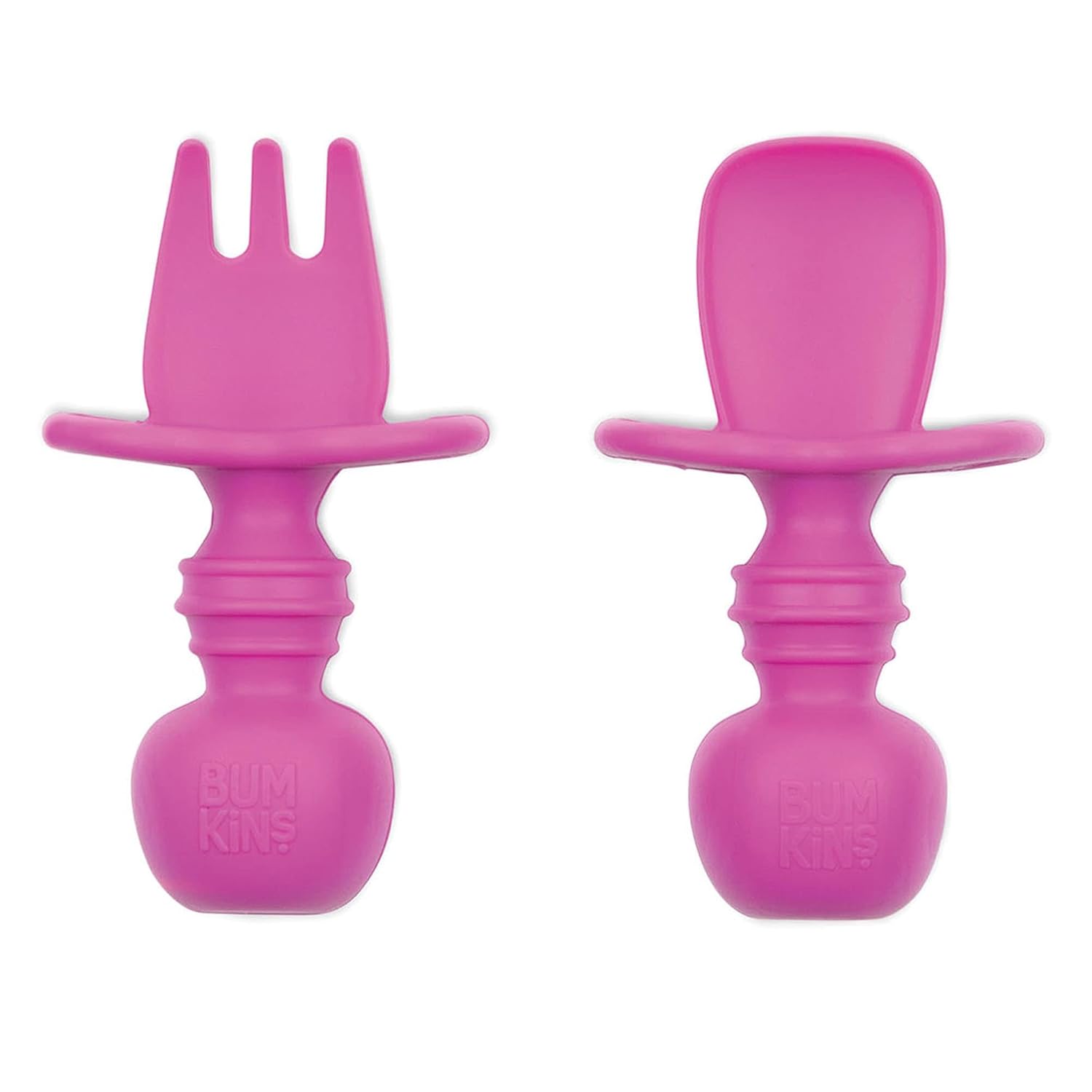 Bumkins Baby Utensils Set, Chewtensils Silicone Spoons for Dipping, Self-Feeding, Baby Led Weaning